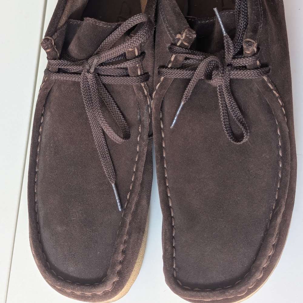 Clarks Brown Suede Boots Wallabee Waxy Sole Men's, 10 - Picture 3 of 7